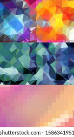 Abstract geometric triangle background in an artistic, bright, and colorful design style. Mosaic, color background. Mosaic texture. The effect of stained glass. EPS 10 Vector