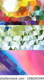 Abstract geometric triangle background in an artistic, bright, and colorful design style. Mosaic, color background. Mosaic texture. The effect of stained glass. EPS 10 Vector