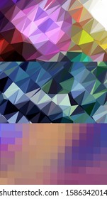 Abstract geometric triangle background in an artistic, bright, and colorful design style. Mosaic, color background. Mosaic texture. The effect of stained glass. EPS 10 Vector