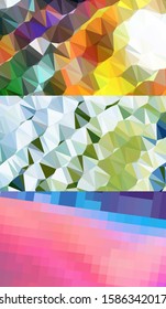 Abstract geometric triangle background in an artistic, bright, and colorful design style. Mosaic, color background. Mosaic texture. The effect of stained glass. EPS 10 Vector