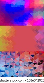 Abstract geometric triangle background in an artistic, bright, and colorful design style. Mosaic, color background. Mosaic texture. The effect of stained glass. EPS 10 Vector