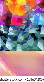 Abstract geometric triangle background in an artistic, bright, and colorful design style. Mosaic, color background. Mosaic texture. The effect of stained glass. EPS 10 Vector