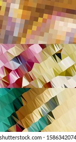 Abstract geometric triangle background in an artistic, bright, and colorful design style. Mosaic, color background. Mosaic texture. The effect of stained glass. EPS 10 Vector
