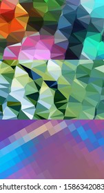 Abstract geometric triangle background in an artistic, bright, and colorful design style. Mosaic, color background. Mosaic texture. The effect of stained glass. EPS 10 Vector