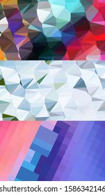 Abstract geometric triangle background in an artistic, bright, and colorful design style. Mosaic, color background. Mosaic texture. The effect of stained glass. EPS 10 Vector