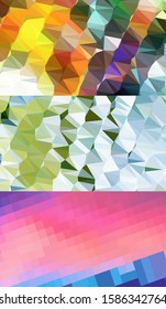 Abstract geometric triangle background in an artistic, bright, and colorful design style. Mosaic, color background. Mosaic texture. The effect of stained glass. EPS 10 Vector