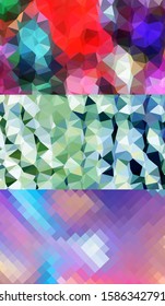 Abstract geometric triangle background in an artistic, bright, and colorful design style. Mosaic, color background. Mosaic texture. The effect of stained glass. EPS 10 Vector