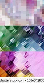 Abstract geometric triangle background in an artistic, bright, and colorful design style. Mosaic, color background. Mosaic texture. The effect of stained glass. EPS 10 Vector