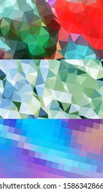 Abstract geometric triangle background in an artistic, bright, and colorful design style. Mosaic, color background. Mosaic texture. The effect of stained glass. EPS 10 Vector