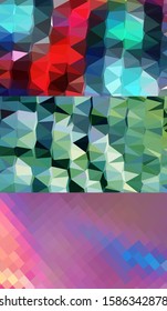 Abstract geometric triangle background in an artistic, bright, and colorful design style. Mosaic, color background. Mosaic texture. The effect of stained glass. EPS 10 Vector