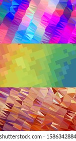 Abstract geometric triangle background in an artistic, bright, and colorful design style. Mosaic, color background. Mosaic texture. The effect of stained glass. EPS 10 Vector