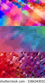 Abstract geometric triangle background in an artistic, bright, and colorful design style. Mosaic, color background. Mosaic texture. The effect of stained glass. EPS 10 Vector
