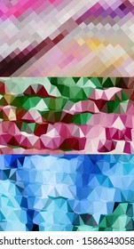 Abstract geometric triangle background in an artistic, bright, and colorful design style. Mosaic, color background. Mosaic texture. The effect of stained glass. EPS 10 Vector