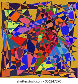 Abstract geometric triangle background for design. Vector illustration. Puzzle . Broken tiles, objects. objects.