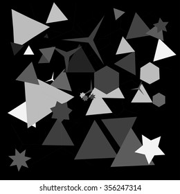 Abstract geometric triangle background for design. Vector illustration. Puzzle . Broken tiles, objects. objects.