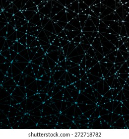 Abstract geometric triangle background with dots, vector