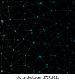 Abstract geometric triangle background with dots, vector