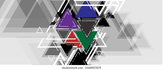 Abstract geometric triangle background image, high-tech technology concept