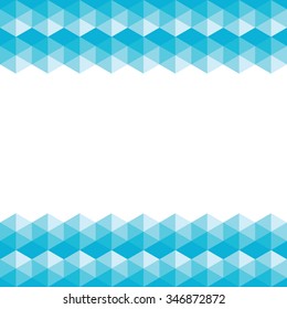 Abstract geometric triangle background with place for your text, blue mosaic-banner. 