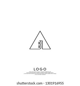 abstract geometric triangle BI logo letters design concept in shadow shape