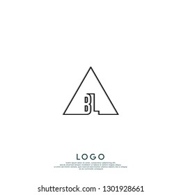 abstract geometric triangle BL logo letters design concept in shadow shape