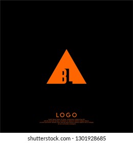 abstract geometric triangle BL logo letters design concept in shadow shape