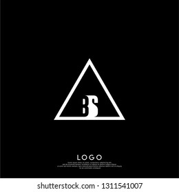 abstract geometric triangle BS logo letters design concept in shadow shape