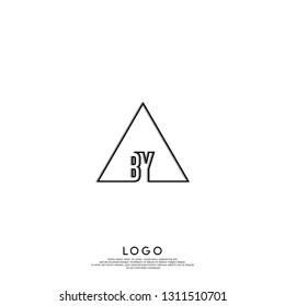 abstract geometric triangle BY logo letters design concept in shadow shape