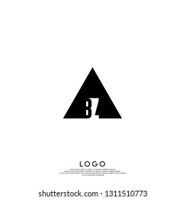 abstract geometric triangle BZ logo letters design concept in shadow shape