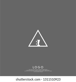 abstract geometric triangle BZ logo letters design concept in shadow shape