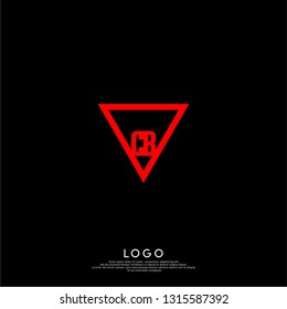 abstract geometric triangle CB logo letters design concept in shadow shape
