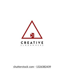 abstract geometric triangle CD logo letters design concept in shadow shape