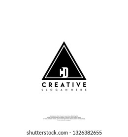 abstract geometric triangle CD logo letters design concept in shadow shape