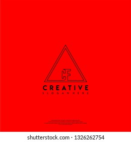 abstract geometric triangle CF logo letters design concept in shadow shape