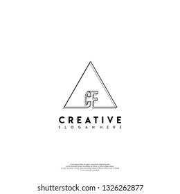 abstract geometric triangle CF logo letters design concept in shadow shape