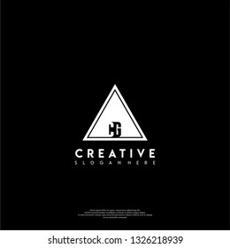 abstract geometric triangle CG logo letters design concept in shadow shape