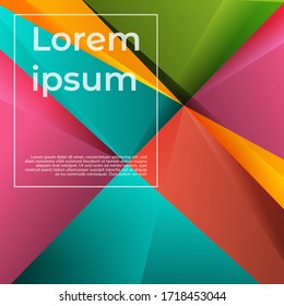 Abstract geometric triangle colorful vibrant on background. You can use for ad, poster, template, business presentation. Vector illustration