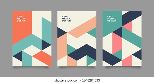 Abstract geometric triangle compositions for book covers, posters, flyers, magazines, business annual reports	