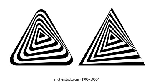 Abstract geometric triangle design elements set. Vector illustration.