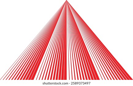 Abstract Geometric Triangle Design with Horizontal Stripes Creating a Minimalist Optical Illusion and Modern Symmetrical Pattern