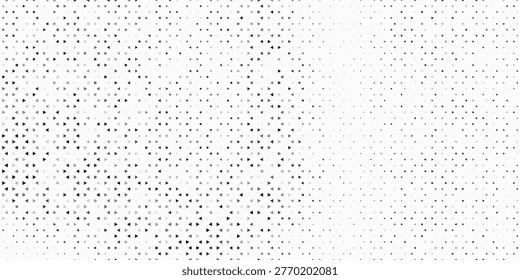 Abstract geometric triangle halftone pattern with black and grey gradient on white background