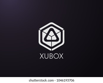 abstract geometric triangle in hexagonal cube box logo icon for corporate business, apps, data technology. letter Y symbol template Vector illustration.