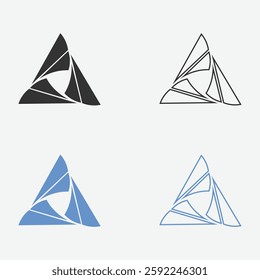 Abstract Geometric Triangle Icon Vector