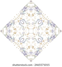 Abstraktes geometrisches Dreieck Kaleidoskop Mandala Pixel Art Design-Symbol - symmetrisches Vektorgrafik-Muster aus farbigen Dreiecken. 8-Bit.