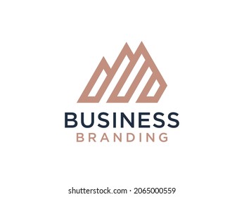 Abstract Geometric Triangle Letter M or AM Logo Concept Design Template Element. Flat Vector Illustration