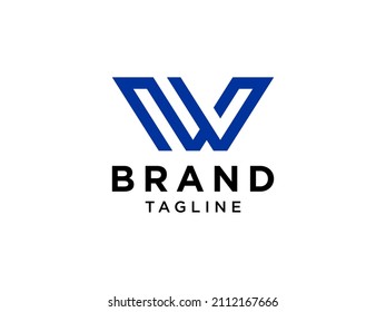 Abstract Geometric Triangle Letter W or Logo Concept Design Template Element. Flat Vector Illustration