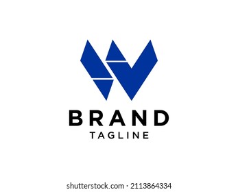 Abstract Geometric Triangle Letter W or Logo Concept Design Template Element. Flat Vector Illustration