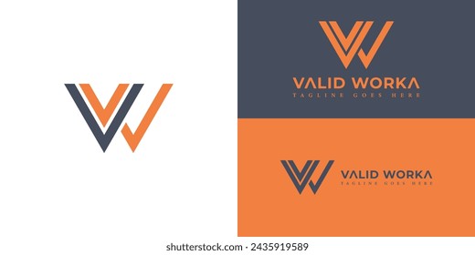 Abstraktes geometrisches Dreieck Buchstaben W oder VW Logo in Orange und Grau isoliert auf mehreren Hintergrundfarben. Das Logo ist für Business- und Branding-Unternehmen-Logo-Design-Inspirationsvorlage verwendbar