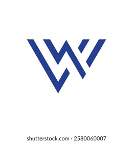 Abstract Geometric Triangle Letter W or Logo Concept Design Template Element. Flat Vector Illustration.
