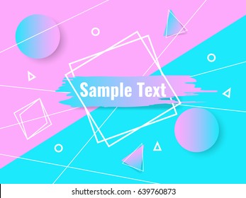 Abstract geometric triangle and lines colorful vector background. Gradient geometric shapes and brush stroke